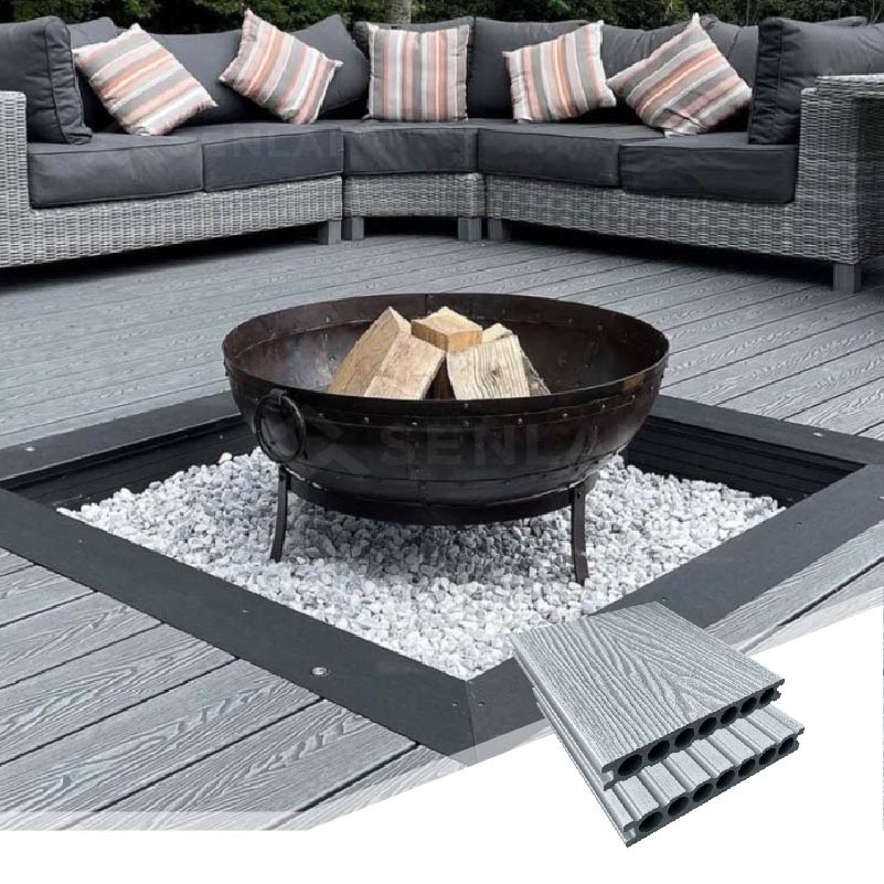 Wood Plastic Composite Decking 3D Embossed Outdoor Flooring For Project