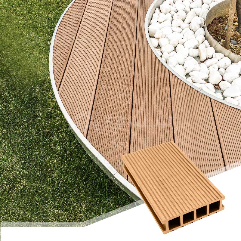 Square Straight Grain WPC Decking-Modern Outdoor Flooring