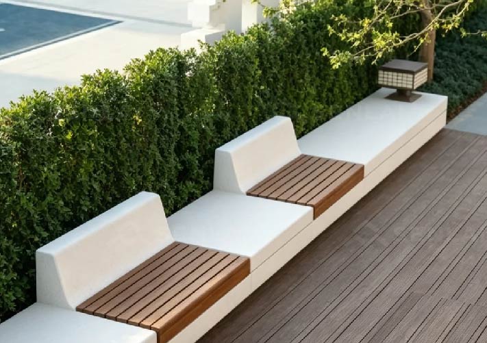 multicolor wood plastic composite deck